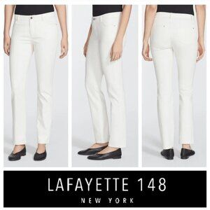 Lafayette 148 New York Thompson White Straight Leg Jeans